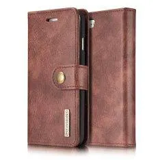 iPhone SE 3 5G (2022) / SE 2020 / iPhone 8/7 - DG MING 2-i-1 ægte læder cover / pung - Aftagelig holder - Rød