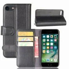 iPhone SE 3 5G (2022) / SE 2020 / iPhone 8/7 - Ægte læder cover / pung - Sort