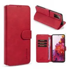 Samsung Galaxy S20 FE / S20 FE 5G - DG MING Retro læder cover / pung - Rød