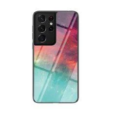Samsung Galaxy S21 Ultra 5G - Hybrid cover med bagside af hærdet glas - Farverig himmel