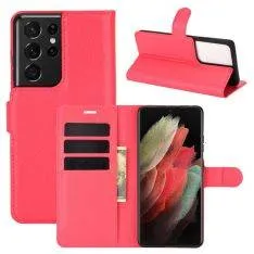 Samsung Galaxy S21 Ultra 5G - Læder cover / pung - Rød