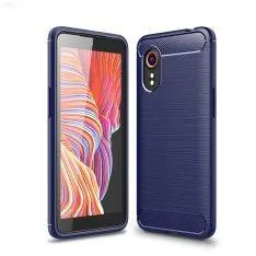 Samsung Galaxy Xcover 5 - Gummi cover - Børstet Design - Blå