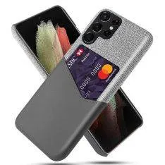 Samsung Galaxy S22 Ultra 5G - KSQ læder Hardcover m/kortholder - Grå