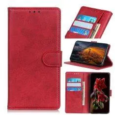 Sony Xperia 10 II - Classic læder cover / pung - Rød