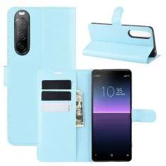Sony Xperia 10 II - Læder cover / pung - Lyseblå