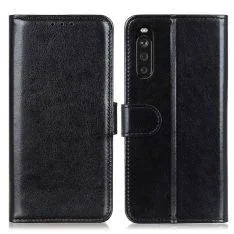 Sony Xperia 10 III - Classic læder cover / pung - Sort