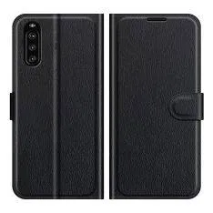 Sony Xperia 10 III - Læder cover / pung - Sort