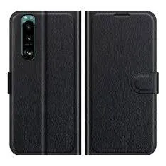 Sony Xperia 5 III 5G - Læder cover / pung - Sort