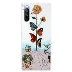 Sony Xperia 10 III 5G - Gummi cover - Printet Design - Sommerfugl & Blomster