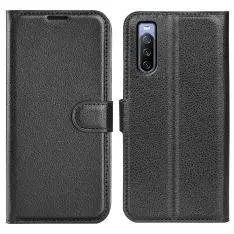 Sony Xperia 10 IV - Læder cover / pung - Sort