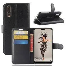 Huawei P20 - Læder cover / pung - Sort