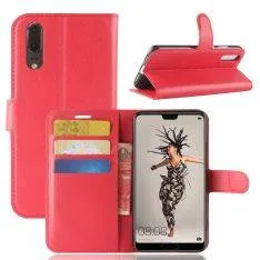 Huawei P20 - Læder cover / pung - Rød