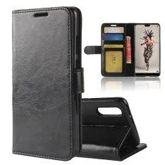 Huawei P20 - Læder pung / cover - Sort