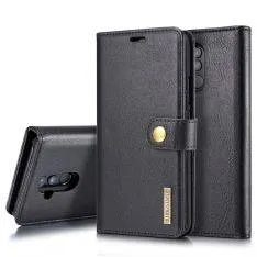 Huawei Mate 20 Lite - DG MING 2-i-1 Ægte læder cover/pung - Aftagelig - Sort