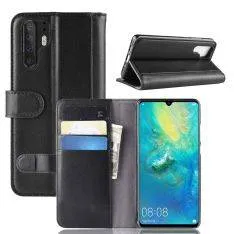 Huawei P30 Pro - Ægte læder cover / pung - Sort