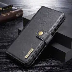 Huawei P30 Pro - DG MING 2-i-1 Ægte læder cover / pung - Aftagelig - Sort