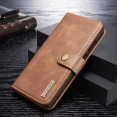 Huawei P30 - DG MING 2-i-1 Ægte læder cover / pung - Aftagelig - Brun