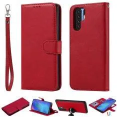 Huawei P30 Pro - Læder cover / pung 2-i-1 design - Aftagelig - Rød