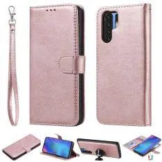 Huawei P30 Pro - Læder cover / pung 2-i-1 design - Aftagelig - Rosa guld
