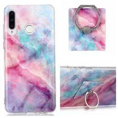 Huawei P30 Lite / P30 Lite New Edition - MARBLE design cover med kickstand - Style B