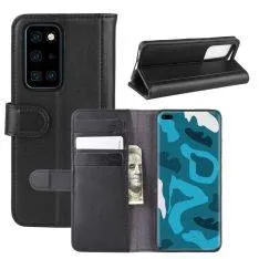Huawei P40 Pro - Ægte læder cover / pung - Sort