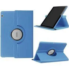 Huawei MediaPad T3 10" - Pu læder cover Litchi skin roterbart - Lyseblå
