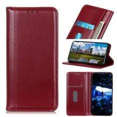 Motorola Edge - Ægte læder flip cover - Rød