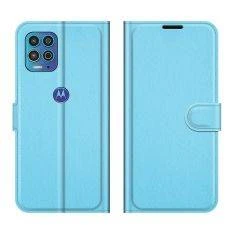 Motorola G100/Edge S - Læder cover / pung - Blå