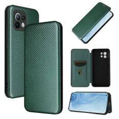 Xiaomi Mi 11 - Cover med kortholder - Børstet Design - Grøn