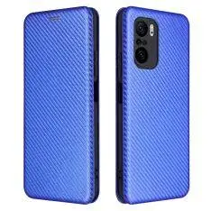 Xiaomi Redmi Mi11i / Poco F3 / K40 - Flip cover med kortholder - Børstet design - Blå