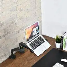 WERGON - Felix - Desktop holder med Gasfjeder til monitor skærm op til 32" / Laptop 11-17" - Mørkegrå