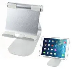 Universal aluminium desktop/holder til tablet/pc - Sølv