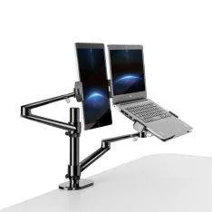 WERGON - Konrad - Justerbar Dual holder - Til en Laptop 11-17" + en Monitor skærm Max 32"  - Sort