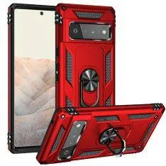 Google Pixel 6 Pro - Military Hybrid cover m/Kickstand - Rød