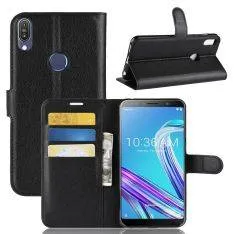 Asus Zenfone Max Pro (M1) - Læder cover / pung - Sort