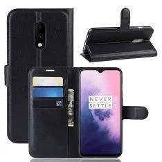 OnePlus 7 - Læder cover / pung - Sort
