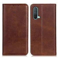 OnePlus Nord CE - Ægte læder flip cover - Kaffe