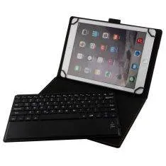 Universal 11-13" Bluetooth/trådløs Tastatur DANSK layout m/aftagelig læder etui/cover - Sort