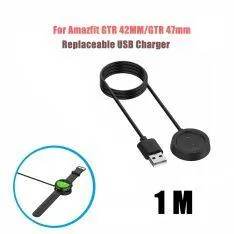 Xiaomi Huami Amazfit GTR 42mm/47mm - USB oplader kabel 1m - Sort
