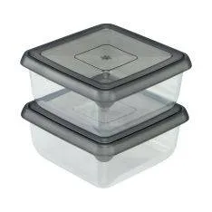 Madopbevaringsboks 0,40 L / 11.5x11.5x5.5 cm - 2 stk.