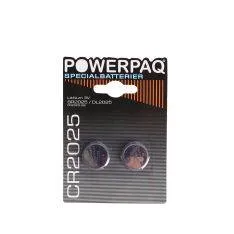 Powerpaq Lithium CR2025 knapcelle batteri - 2 stk.