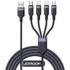 Joyroom - 4-i-1 Design - 2x Lightning / USB-C / mikroUSB oplader kabel 1.2 m