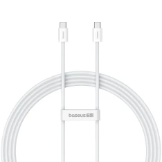 BASEUS USB-C til USB-C kabel 30W / 480Mb/s - 1 meter - Hvid