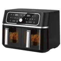 Swiss Haus - Dobbelt Airfryer 2x 4.5L / 3100W - Digital display - Basel Premium - Sort