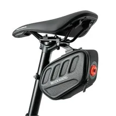 Rockbros cykel sadeltaske 0.45L - Vandtæt - Med indbygget cykellygte - Sort