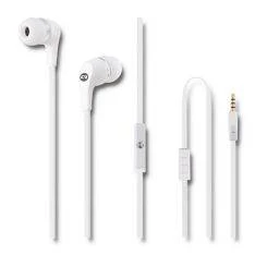 Qoltec - In-Ear Høretelefoner med 3.5mm kabel - Med mikrofon - Hvid