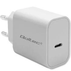 QOLTEC USB-C PD HURTIG oplader / adapter - 20W / 3A - Hvid