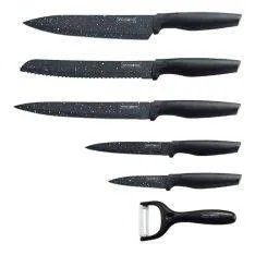 Royalty Line Knivsæt i 6 dele - Non-Stick marmor belægning - Sort