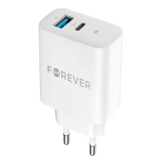 Dual USB HURTIG oplader / adapter - 1 x USB-A 18W / 1 x USB-C 30W