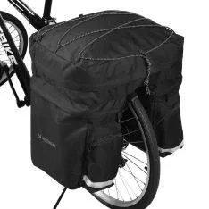 Wozinsky  dobbelt cykeltaske 60L til bagagebærer - Inkl. Regnslag - Sort